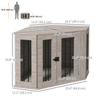 PawHut - Meuble cage pour chien - design d’angle 41 po avec coussin pour chiens-Coussin amovible inclus pour un nettoyage facile 