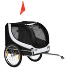 Aosom - Remorque pour chien à vélo, chariot pour animal, wagon de voyage, porte-bagages, blanc-Cadre en acier robuste et tissu Oxford 600D durable 