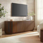 Modway - Fortitude 75" Armoire de rangement à buffet courbé - Noyer-Tablette centrale ajustable