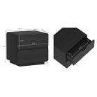 Manhattan Comfort - Table de nuit moderne contemporain Chrystie 26" à 2 tiroirs - Noir - Lot de 2-Bords lisses et arrondis pour un profil doux et contemporain