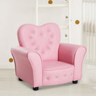 Qaba - Canapé mini princesse pour enfants, fauteuil pour tout-petits, fauteuil club rembourré à capitons, canapé d'activités inclinable - rose-Revêtement en PVC durable sur une mousse confortable  
