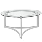 Modway - Signet Acier inoxydable Table basse - Argent-Surface facile à nettoyer