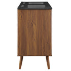 Modway - Transmit Double évier 48" Vanette de salle de bain - Noir noyer-Tiroirs à extension complète