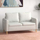 HOMCOM - Canapé 2 places 56 po pour chambre avec poches latérales - blanc crème-Peut être placé n’importe où, du salon, de la chambre au bureau à domicile 