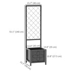 Outsunny - jardinière surélevée galvanisée avec treillis - 15,7 po x 15,7 po x 55,1 po-Trou de drainage empêchant l’engorgement, garantissant la santé des plantes 