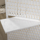 HOMCOM - Paravent autoportant à 4 panneaux avec étagères pour chambre, bureau intérieur - blanc-Séparez une pièce ou créez de l’intimité où vous le souhaitez 
