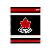 Hilroy - Cahier Hockey Canada Avec Logo 2002 – 10 ½ po H x 8 ⅝ po l – Noir/Blanc-Couverture rigide résistante 
