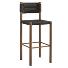 Modway - Parkland Terrasse extérieure Rotin et aluminium Tabourets de bar - Noyer - Ensemble de 2-Entièrement assemblé