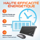 Delton - Ensemble clavier et souris sans fil portable/de voyage/compact N35 - argent-Caractéristiques : un design fin et compact, idéal pour les petits intérieurs, les bureaux et les bureaux de travail, qui s'intègre parfaitement aux espaces modernes.