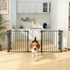 PawHut - Parc pour chiens d’intérieur pour petits et moyens chiens avec porte - noir-Cette barrière pour animaux peut être formée dans la forme que vous souhaitez : en L, en U, pentagonale, etc. 