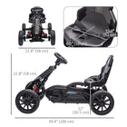 Aosom - Go kart pour enfants avec siège réglable pour 3-8 ans - noir-Essieu avant oscillant et roues en EVA pour une conduite fluide sur différents terrains, y compris le ciment, la brique, le gravier et l'asphalte 