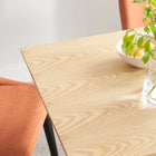 Modway - Lippa 24 po Carré Bois Table à manger, Blanc Naturel-Base en métal blanc résistante aux éclats