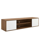 Modway - Envision Fixation murale de 60 po Meuble TV, Blanc noyer-Meuble télé 60 po style mi-siècle