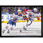 McDavid C & Draisaitl L Oilers Action-H - Toile encadree - 31" x 22"-Impression sur toile de qualité supérieure avec bordures enveloppées