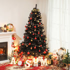 HOMCOM - Arbre de Noël Artificiel 6 Pieds Décoration Maison Ouverture Automatique - Noir-Des branches en PVC réalistes donnent un aspect plein et luxuriant à l'arbre 