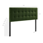 Modway - Lily Velours de performance résistant aux taches Tête de lit King Size, Vert mousse-Tête de lit King Size