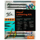 Mont Marte - Ensemble de 26 pièces de lettrage à la main Signature-Kit idéal pour les débutants: comprend les outils de base nécessaires pour débuter en lettrage à la main et en calligraphie pour les cartes, les invitations, les carnets et la pratique créative