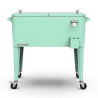 Permasteel - Glacière de patio rétro 80 pintes sur roulettes avec séparateur - menthe-Le séparateur amovible permet cinq configurations différentes pour s’adapter à vos besoins.