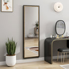 HOMCOM - Miroir rectangulaire corps entier - 21 po l x 64 po H - noir-Couleur : Noir, Naturel 