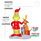 GEMMY - Grinch et Max gonflables de Noël avec cadeaux - 180 cm x 125 cm-Pour usage intérieur et extérieur