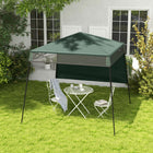 Outsunny - Tente gazébo de jardin pliante 7 pi l x 7 pi L - Vert & Noir-Avec une structure en acier pliable pour la stabilité et la commodité