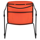 Flash Furniture - Chaise ultra-compacte empilable orange de la série HERCULES avec une et cadre enduit de poudre noire-Cadre en acier de calibre 15