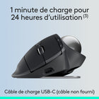 Logitech - Souris trackball sans fil MX Ergo S Plus - Graphite-Complétez votre configuration avancée: Couplez la souris MX Ergo S au clavier ergonomique incurvé en deux parties ERGO K860, doté d'un repose-poignets rembourré intégré pour un confort continu tout au long de la journée