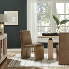 Modway - Emory Cuir végane Fauteuil d’appoint de salle à manger - Canyon-Cadre en bois solide