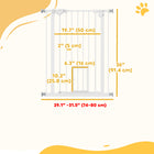 PawHut - Barrière pour animaux de compagnie 36" avec porte de passage - Blanc-Cadre en acier solide peint avec une surface traitée sans plomb pour plus de sécurité