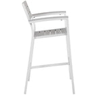 Modway - Maine Terrasse extérieure Tabouret de bar - Blanc gris clair - Ensemble de 2-Cadre en aluminium revêtu de poudre