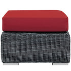 Modway - Summon Terrasse extérieure Ottoman Sunbrella in Toile Rouge-Cadre en aluminium revêtu de poudre