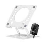 Uncaged Ergonomics - Travel Pack RISE Support pivotant pour ordinateur portable et chargeur de voyage - Blanc-Le support de bureau réglable et pivotant Rise 2.0 maintient les ordinateurs portables dans une position ergonomique.