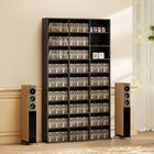 HOMCOM - Armoire de rangement multimédia à 9 niveaux - 68.9 po H - noir-Sangle anti-basculement maintenant l’armoire solidement fixée pour plus de sécurité