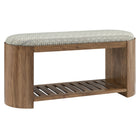 Modway - Ashby Rembourrage géométrique de 45" Banc - Géométrie naturelle-Construction en bois massif d’acacia