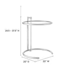 Modway - Eileen Grey Métal Table d’appoint - Argent-Cadre métallique en forme de C