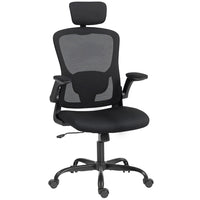 HOMCOM - Chaise de bureau ergonomique avec soutien lombaire 4d - noir-Soutien ergonomique complet du corps, appui-tête rotatif et réglable, et soutien lombaire 4D pour s'adapter à votre morphologie 