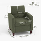 HOMCOM - Fauteuil moderne avec coussin d’assise pour salon - vert foncé-Coussin de siège amovible avec fermeture éclair pour un nettoyage facile  
