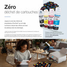 Epson - Imprimante multifonction couleur sans fil EcoTank ET-2900 à réservoirs d’encre géants - Blanc-Vitesses d’impression de 11 ppm ISO en noir et 6 ppm ISO en couleurs, sans préchauffage, bac à papier de 100 feuilles, scanneur à plat haute résolution et écran couleur de 3,7 cm (1,44 po) pour simplifier la navigation dans les menus