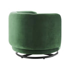 Modway - Relish Performance Velvet Chaise pivotante - Émeraude Noire-Socle pivotant en métal