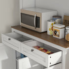 HOMCOM - Armoire de garde-manger 71 po avec espace pour micro-ondes et buffet - blanc-Le système anti-basculement améliore la sécurité en fixant le meuble au mur 