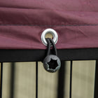 PawHut - Chenil pour chien d’extérieur 4,6 pi x 4,6 pi x 5 pi - rouge-Avec 2 supports de gamelle rotatifs et gamelles, vous pouvez nourrir vos animaux sans ouvrir la porte 