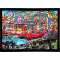 Historic Highway par Michel Fishel - Toile encadree - 31" x 22"-Impression d'art de haute qualité avec passe-partout et encadrement professionnel