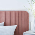 Modway - Celine Chenal Touffé Performance Velvet Lit de plateforme King, Rose poussiéreuse-Assemblée requise
