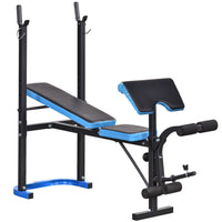 Soozier - Banc De Musculation Réglable Avec Support Pour Haltères Et Développeur De Jambes Pour L’Haltérophilie Et L’Entraînement De Force-Cadre robuste pour une utilisation à long terme, mousse haute densité et rouleau pour jambes pour un confort optimal  