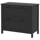 HOMCOM - Armoire latérale à dossiers avec serrure - noir-La barre suspendue s'ajuste pour s'adapter aux dossiers format lettre, A4 et légal 