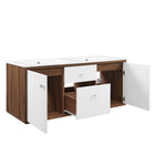 Modway - Transmit 48" Vanité de salle de bain murale - Blanc noyer-8