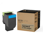 Ecotone - Lexmark 74C1HC0 Toner remanufacturé - Rendement Standard - Cyan-Couleur: Cyan