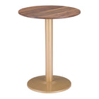 Zuo - Alto Table bistrot - Brun/Or-Couleur: Brun/Or