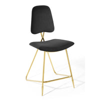 Modway - Ponder Performance Velvet Tabouret de comptoir - Noir-Rembourrage en velours polyester Performance