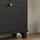 HOMCOM - Armoire à chaussures moderne avec 3 tiroirs basculants pour 12 paires - noir-Fabriqué en MDF peint et en panneaux de particules pour plus de durabilité 
